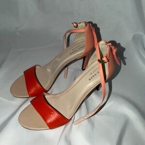 Cole Haan Grand.OS Colorblock Ankle Strap Heels Coral Blush Size 6.5B